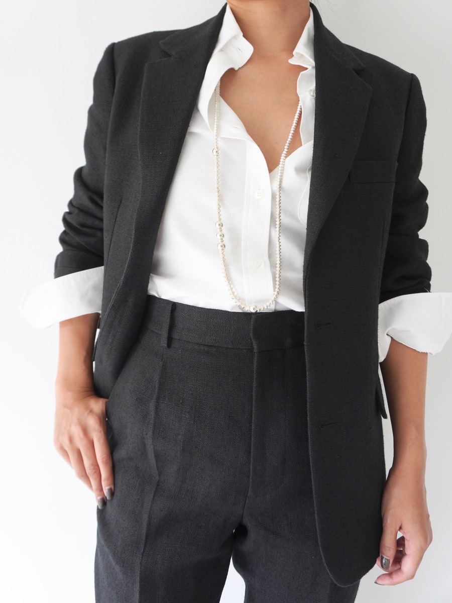 HIGH WAIST TUCK TAPEARED PANTS LINEN