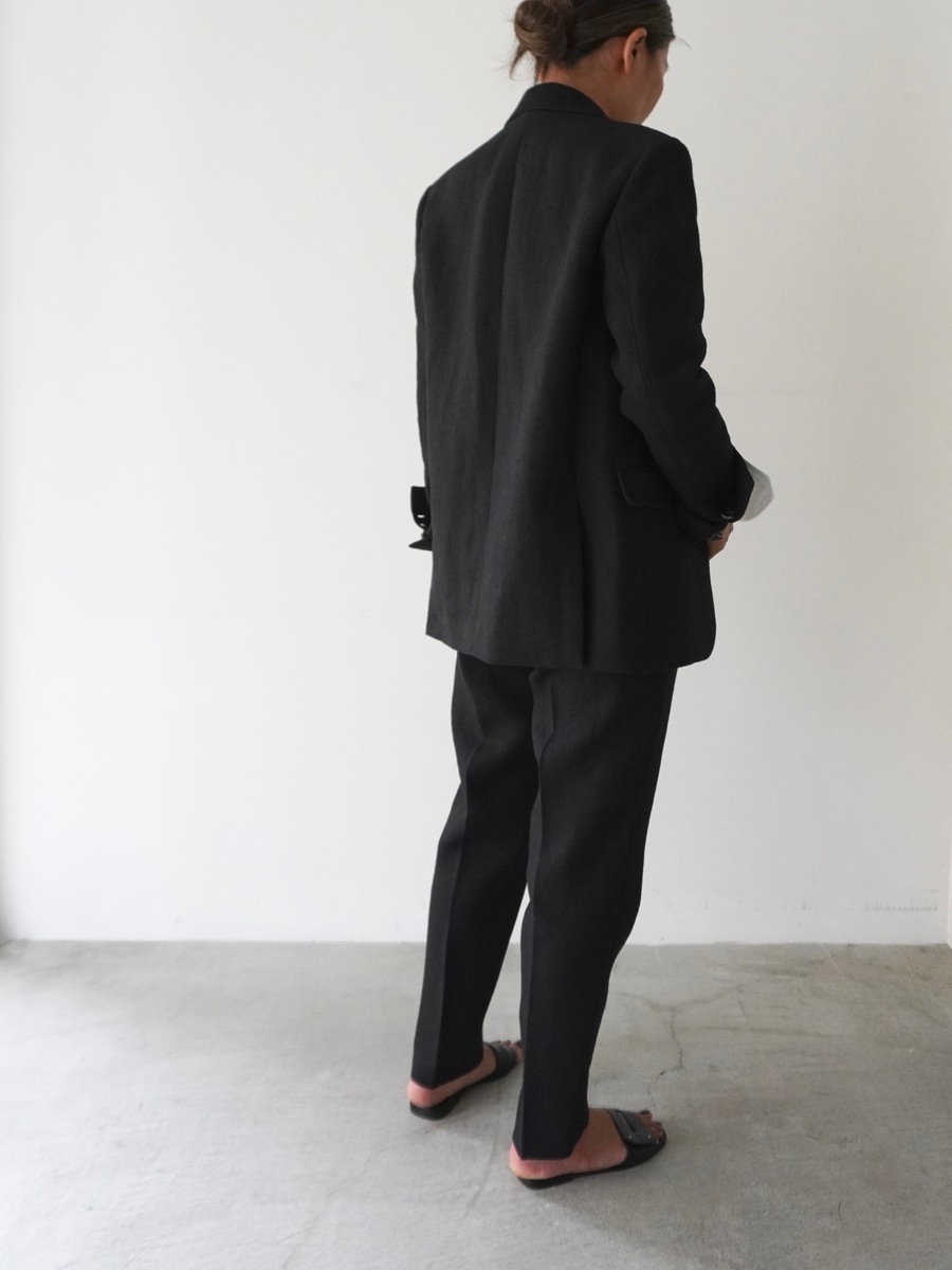 HIGH WAIST TUCK TAPEARED PANTS LINEN