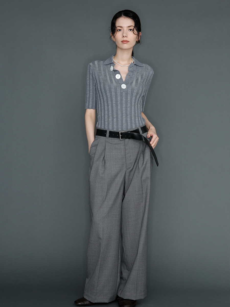 H/S WIDE RIB POLO | KNIT | MADISONBLUE