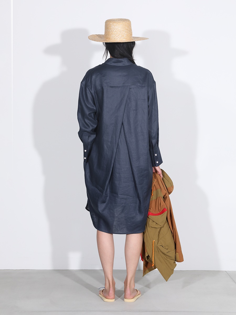 OVERSIZED SPLIT TUCK OP LINEN