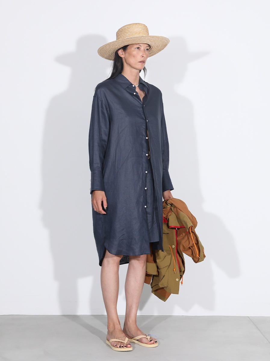 OVERSIZED SPLIT TUCK OP LINEN