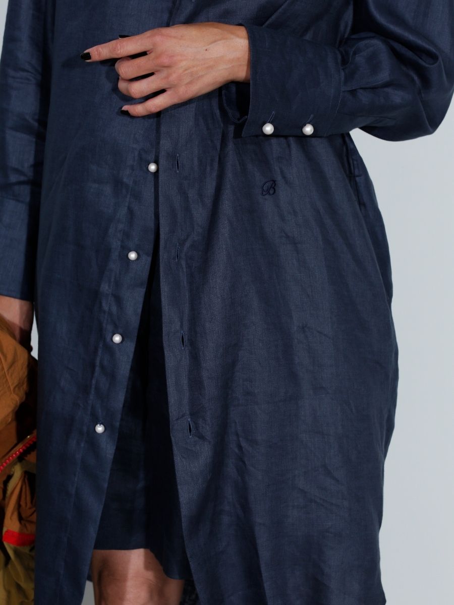 OVERSIZED SPLIT TUCK OP LINEN