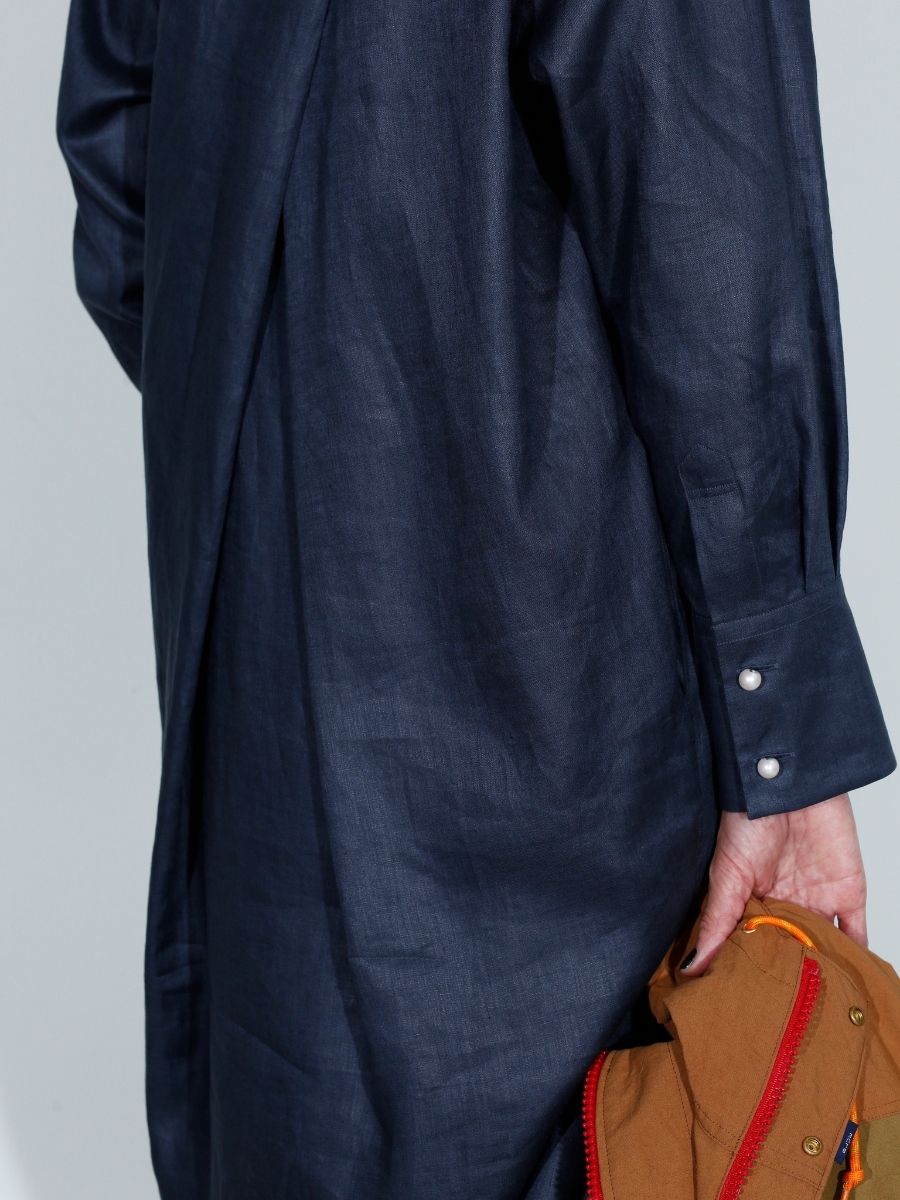 OVERSIZED SPLIT TUCK OP LINEN