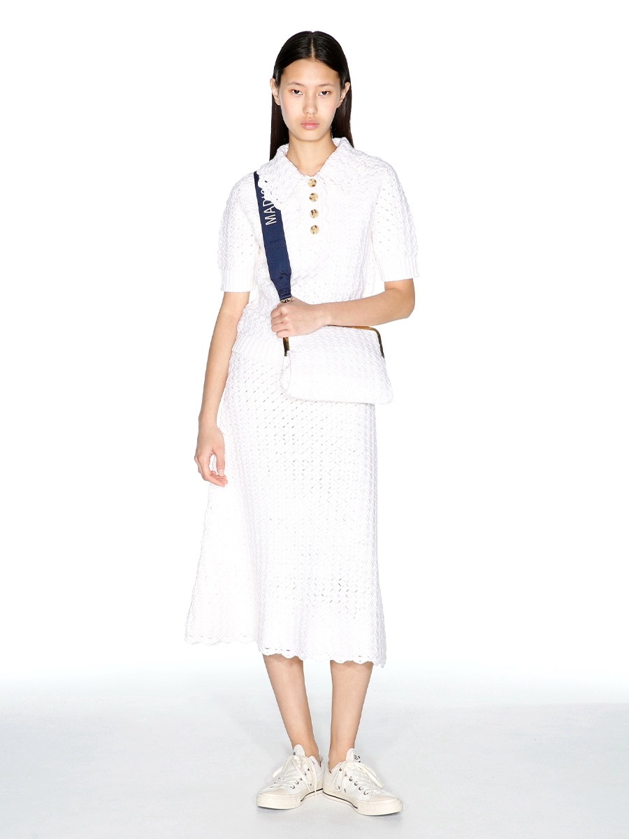 CROCHET POLO KNIT | KNIT | MADISONBLUE
