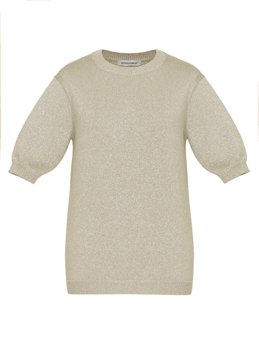 CREW NECK H/S KN LAME | KNIT | MADISONBLUE