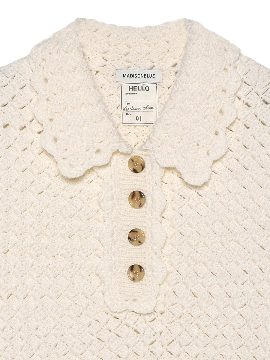 ＜SOLD OUT＞CROCHET POLO DRESS