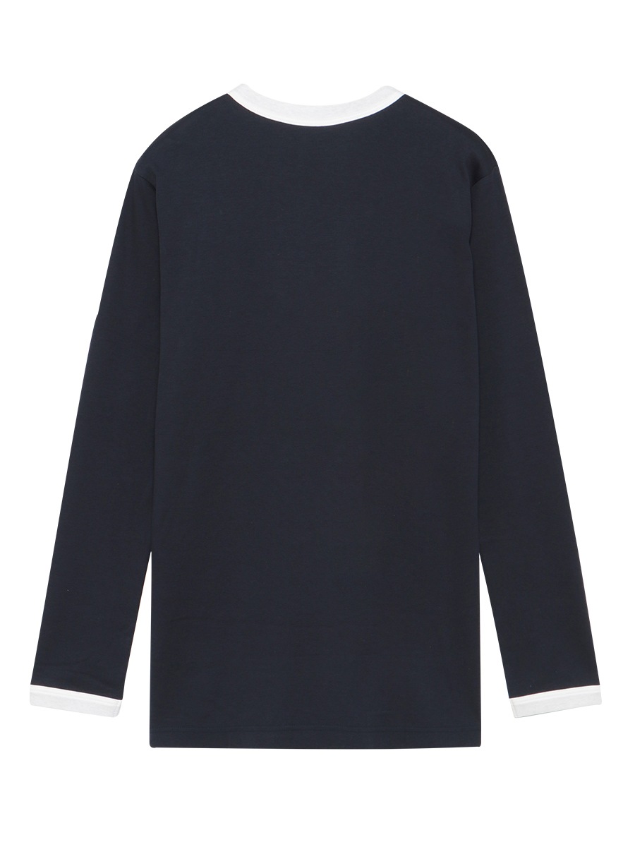 BI-COLOR TRIM CREW NECK L/S TEE MNS