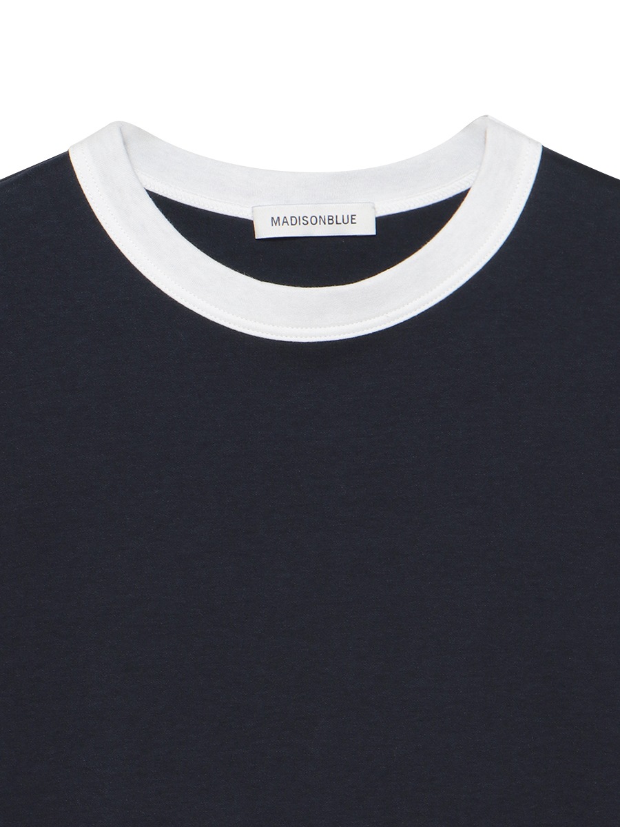 BI-COLOR TRIM CREW NECK L/S TEE MNS