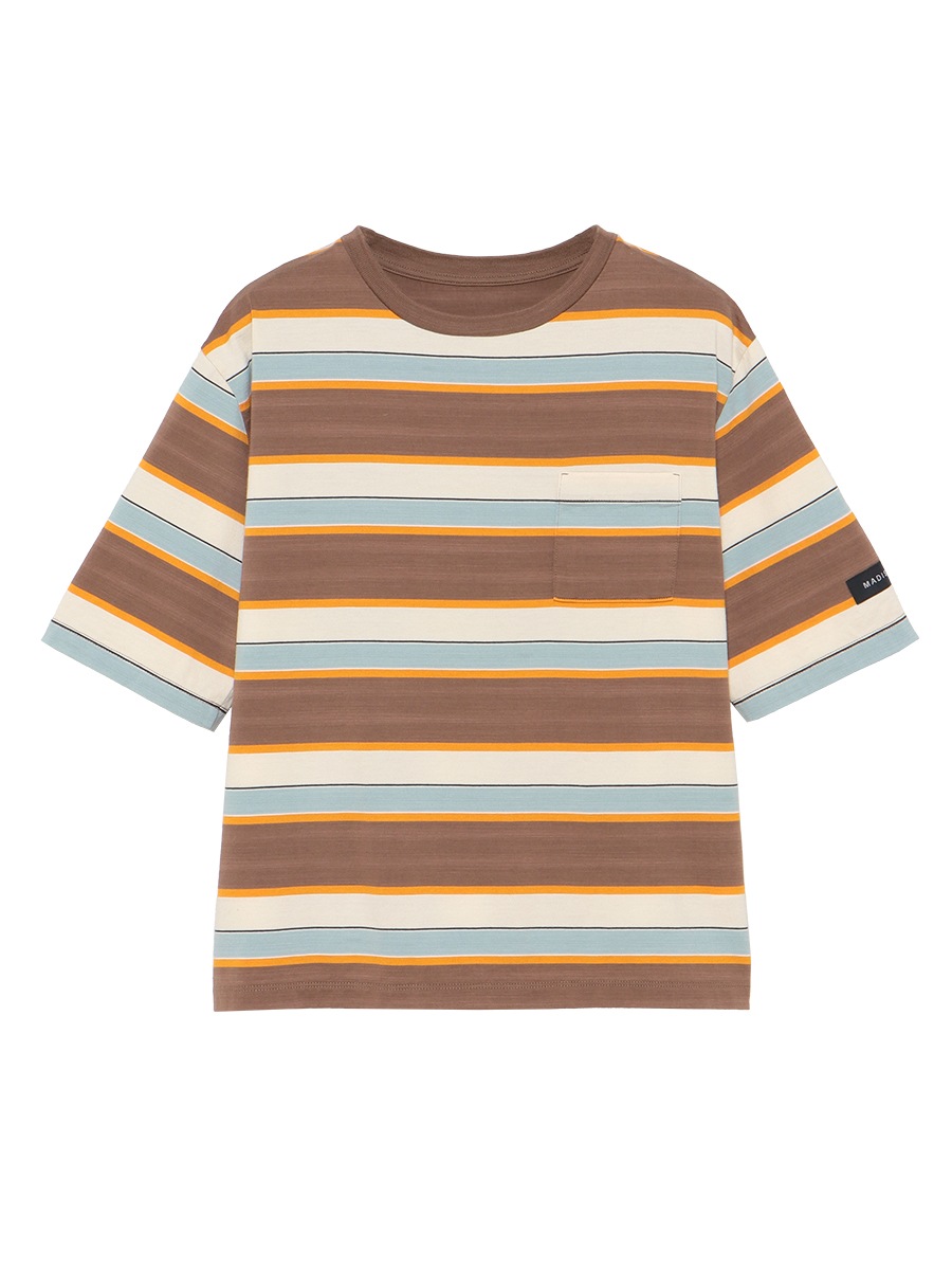 <SOLD OUT>HORIZONTAL STRIPES POCKET TEE