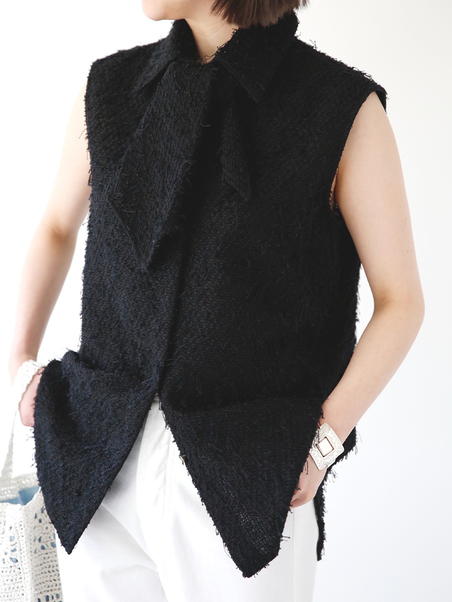 SLEEVELESS TIE BL LINTON