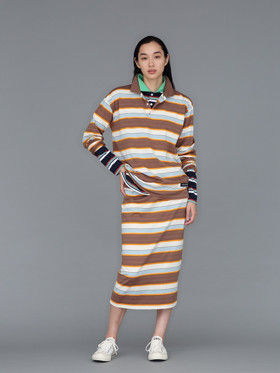 HORIZONTAL STRIPES POLO L/S SHIRT | Mother's Day Gift Idea