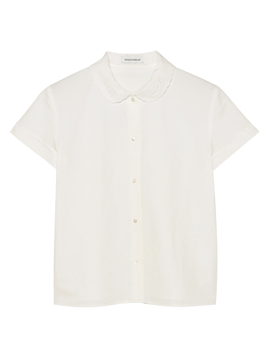 ROUND COLLAR H/S SH EMBROIDERY C/LI