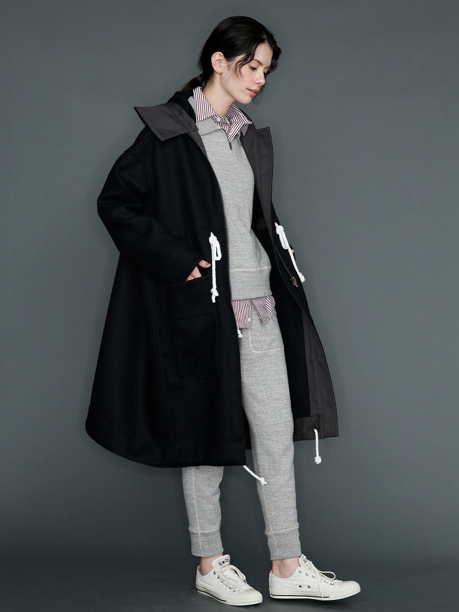 HOODED COAT WOOL