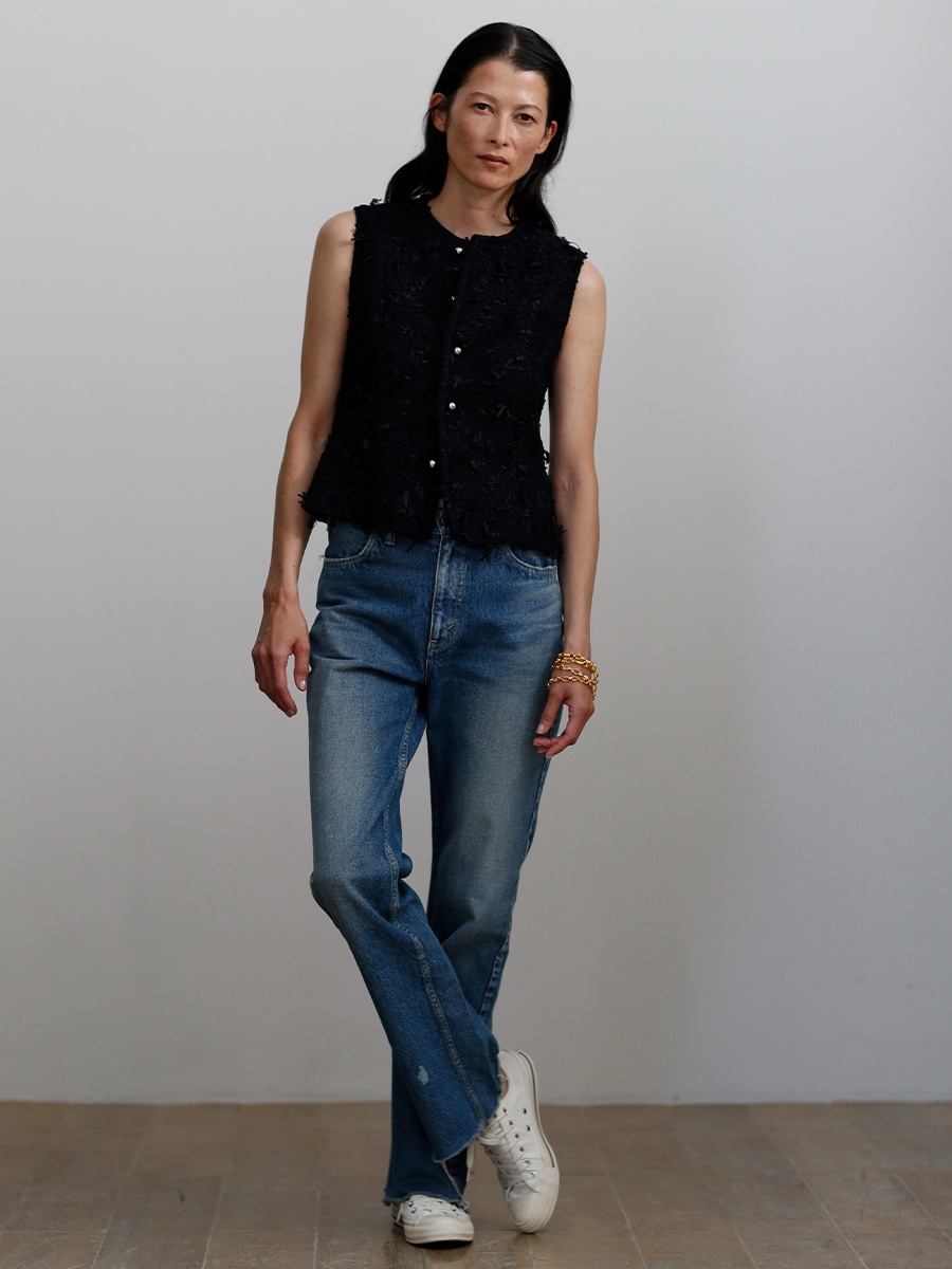 CREW NECK VEST RIBBON TWEED | JACKET | MADISONBLUE