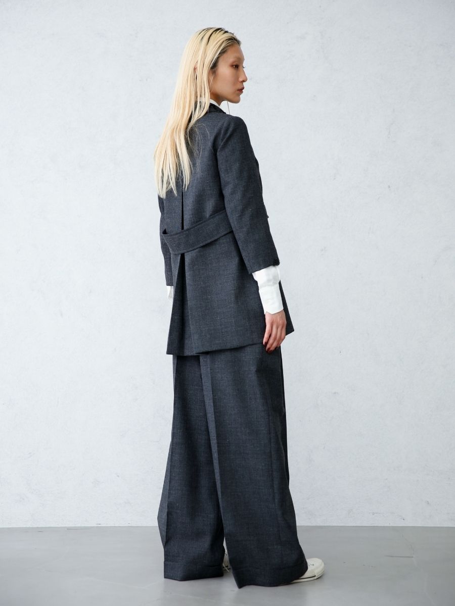 W BUTTON COAT WOOL