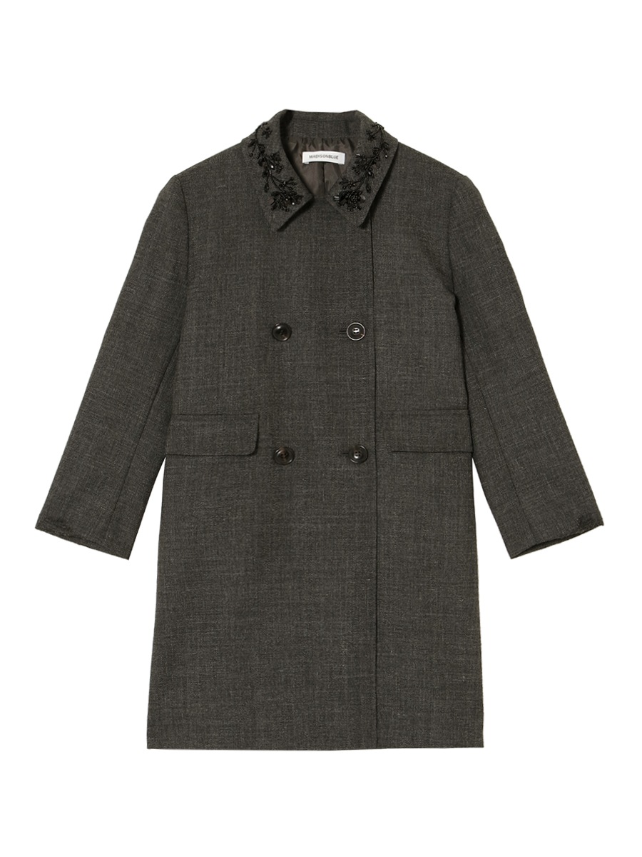 W BUTTON COAT WOOL
