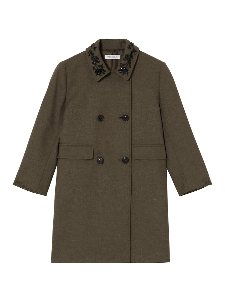 W BUTTON COAT WOOL