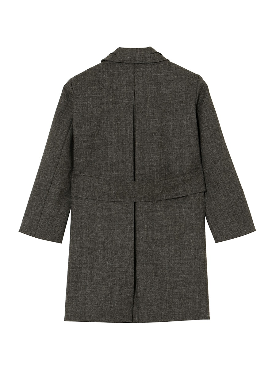 W BUTTON COAT WOOL