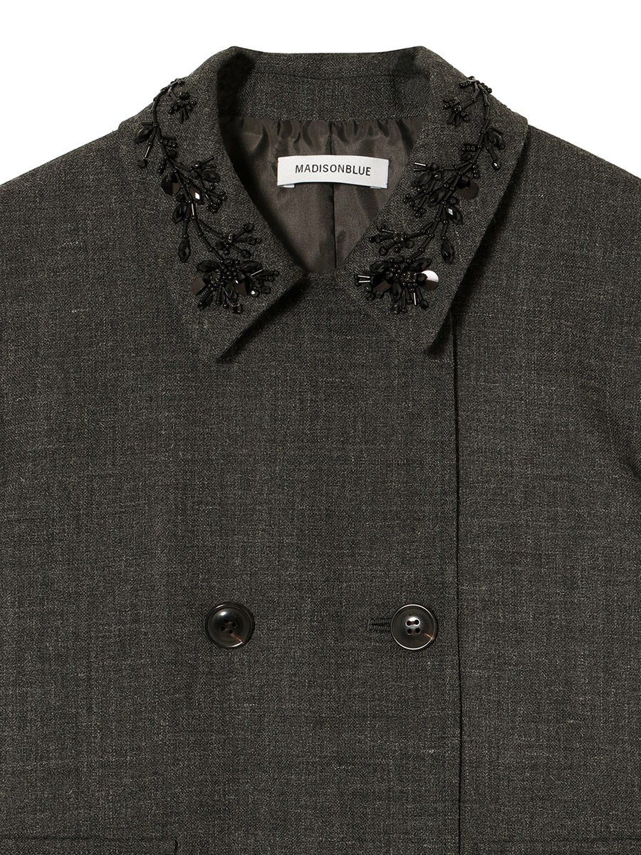W BUTTON COAT WOOL
