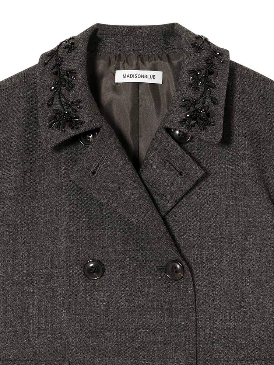 W BUTTON COAT WOOL