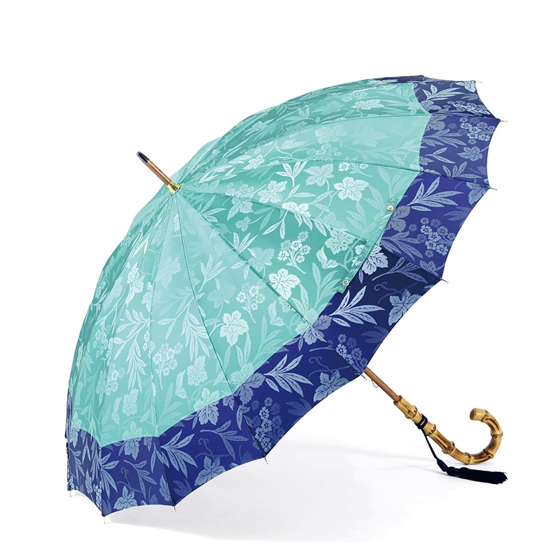 【美品】前原光榮商店 長傘 雨傘 薔薇柄 花柄 バラ レディース雨傘】シャインローズ-カーボン-レンガ｜トンボ洋傘