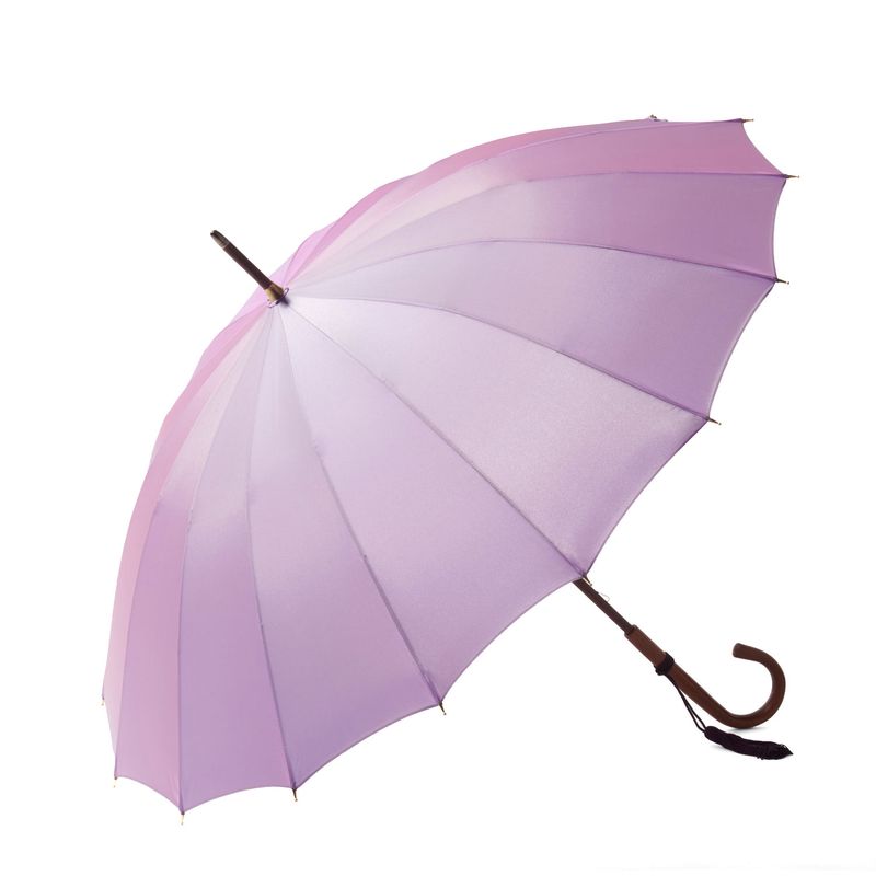 【新品未使用】前原光栄商店　洋傘　長傘　紫色 花柄 雨傘　16本骨　パープル 新品未使用】前原光栄商店 洋傘 長傘 紫色 花柄 雨傘 16本骨