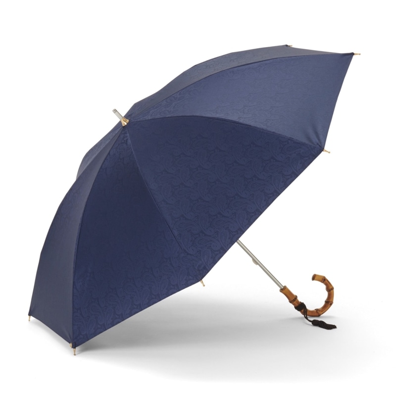 レディース晴雨兼用傘】一級遮光-ペイズリー-ショート-ブラック