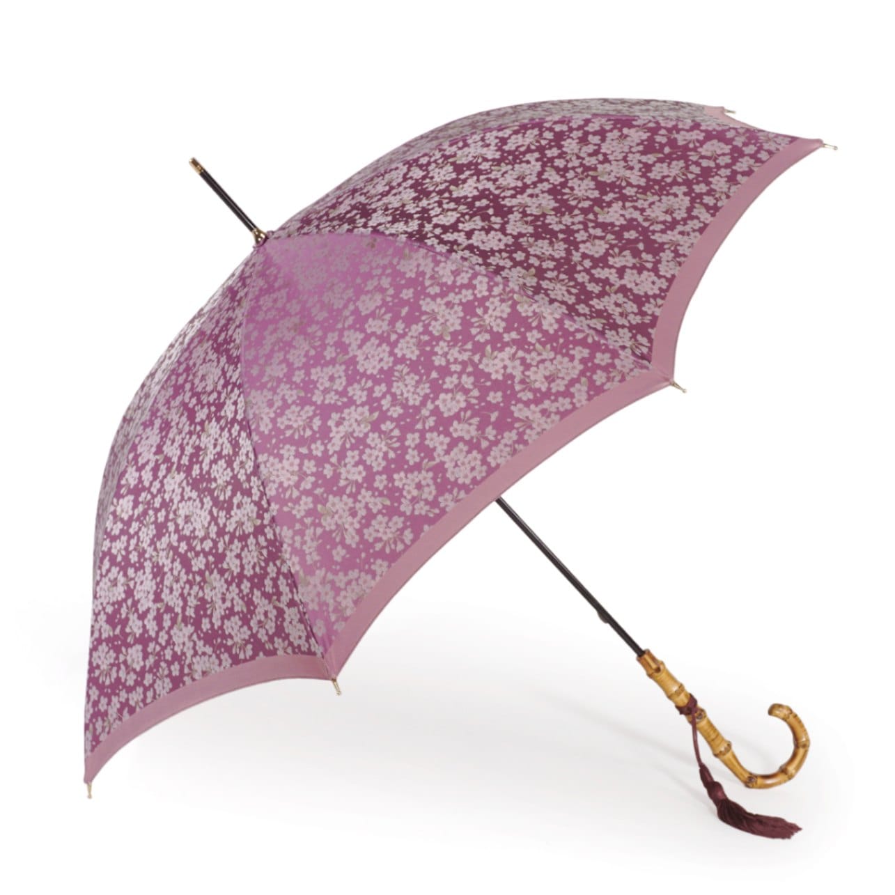 【新品未使用】前原光栄商店　洋傘　長傘　紫色 花柄 雨傘　16本骨　パープル 新品未使用】前原光栄商店 洋傘 長傘 紫色 花柄 雨傘 16本骨