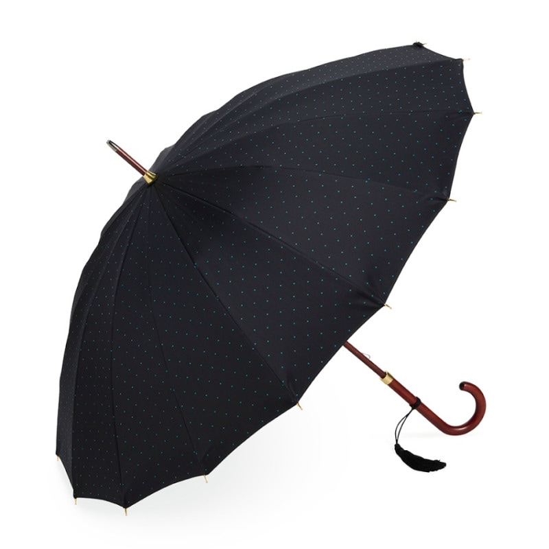 バーバリー　雨傘　黒色　ドット レディース雨傘】トラッドクラシコ-レイブンブラック｜トンボ洋傘前原