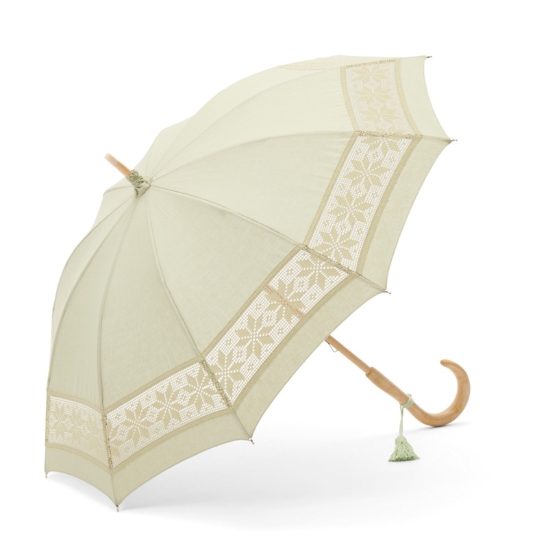 レディース日傘】麻-雪華-ホワイト｜トンボ洋傘前原光榮商店