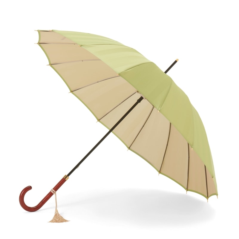 レディース雨傘】ボーダー-カーボン-レモンイエロー｜トンボ洋傘前原