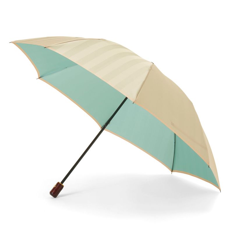 レディース雨傘】ボーダー-折りたたみ-レモンイエロー｜トンボ