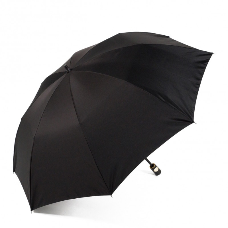 【メンズ雨傘】シャンブレイ-折りたたみ-ブラック