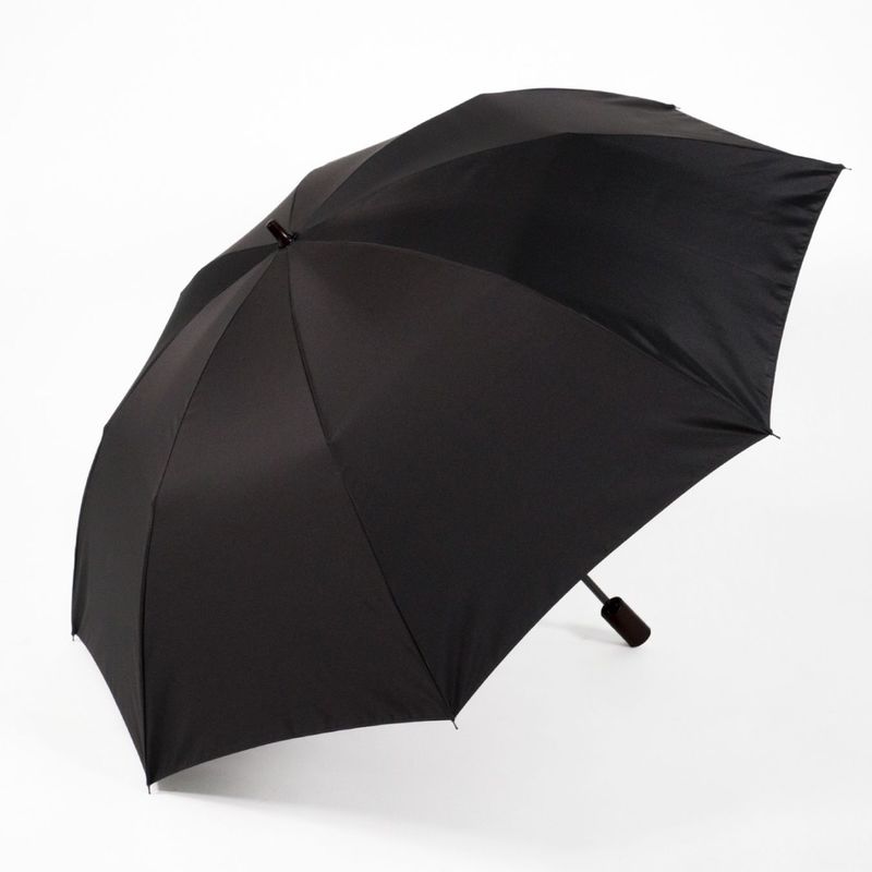 【メンズ雨傘】シャンブレイ-折りたたみ-ブラックフォーマル