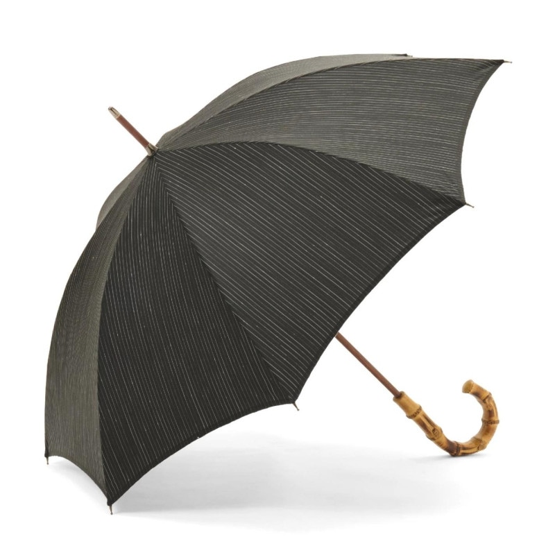【メンズ晴雨兼用傘】涼風縞-長-ブラック