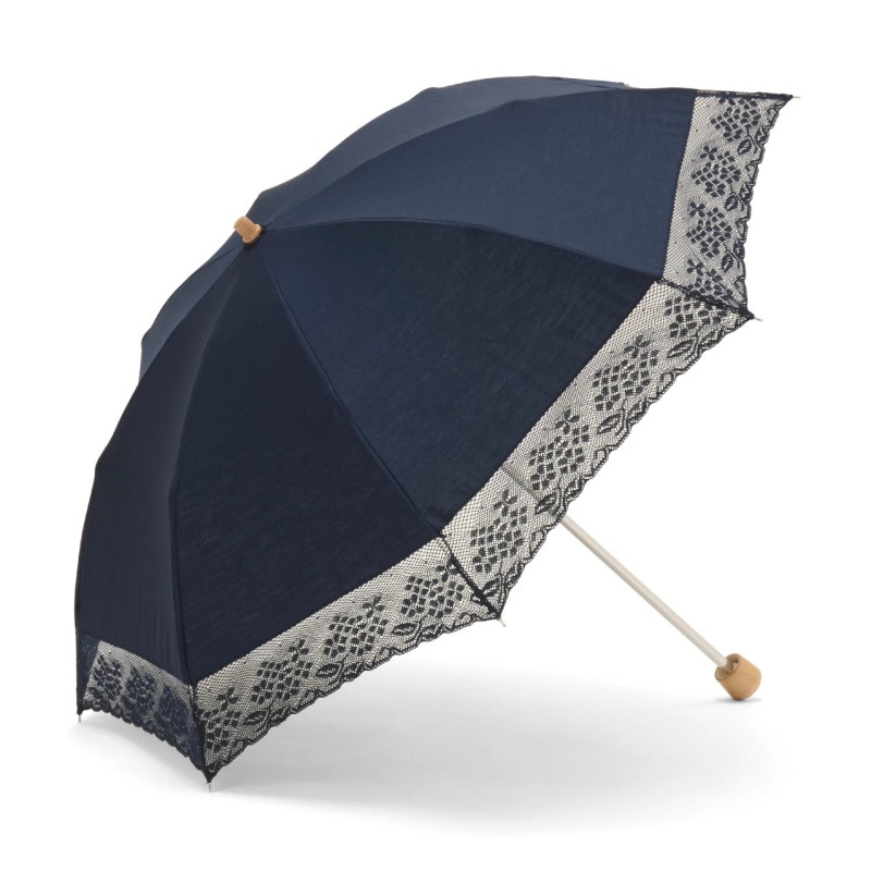 【レディース日傘】夏香-折りたたみ-ネイビー