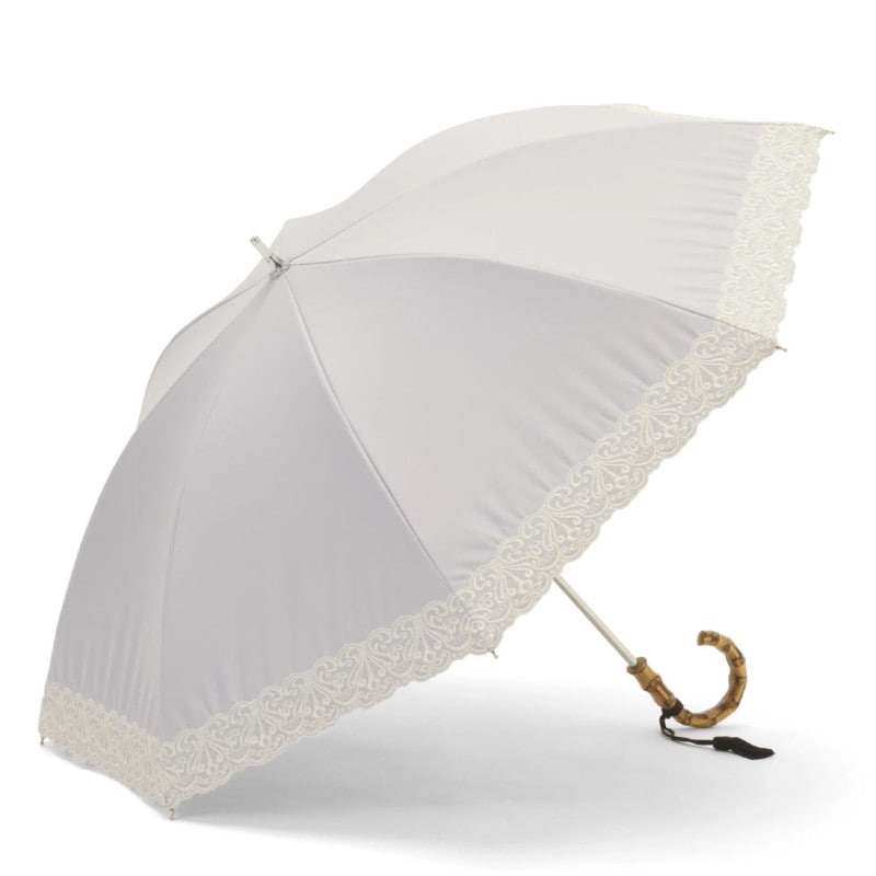 【レディース晴雨兼用傘】一級遮光-チェリスト-ショート-ライトグレー