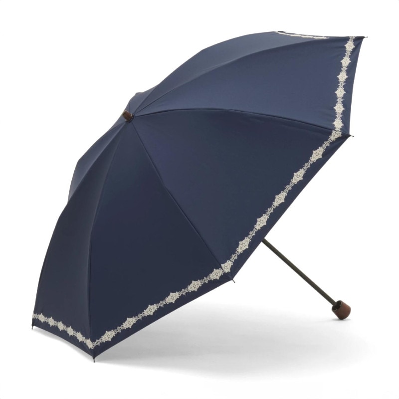 【レディース晴雨兼用傘】一級遮光-アンダンテ-折りたたみ-ネイビー