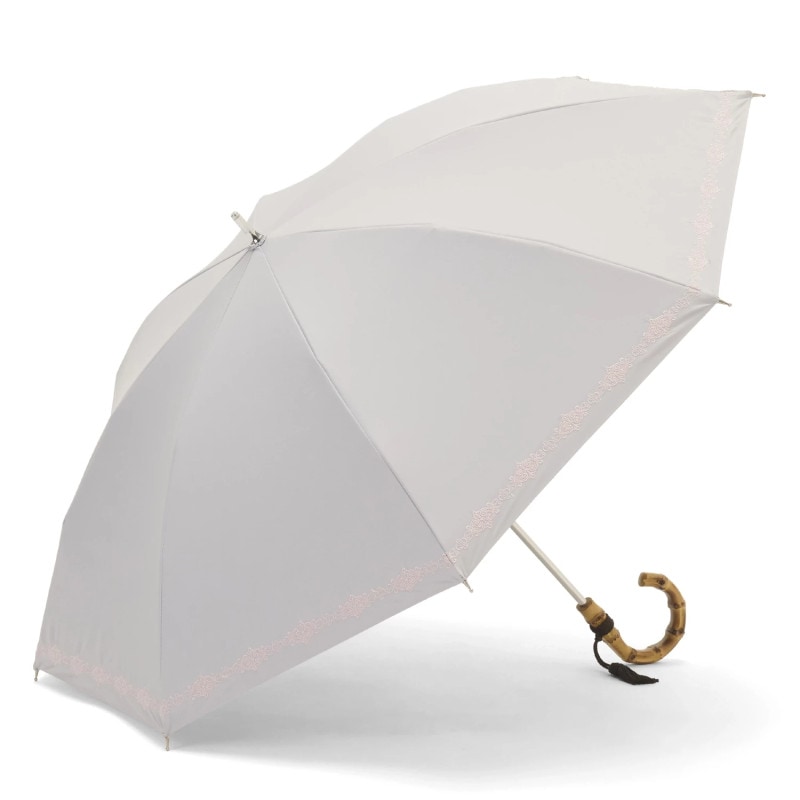 【レディース晴雨兼用傘】一級遮光-アンダンテ-ショート-ライトグレー