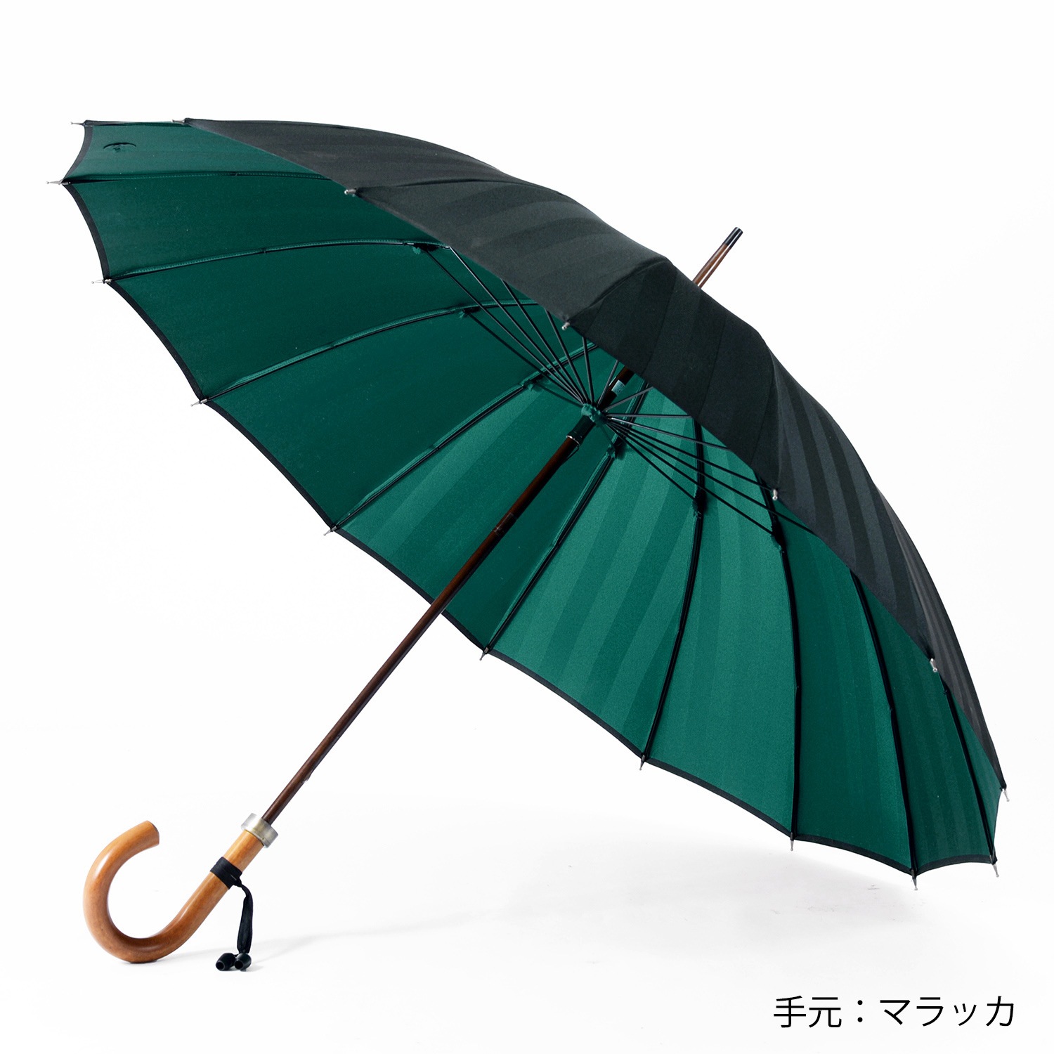 前原光榮商店【メンズ雨傘】シャドウ-折りたたみ-ブラック×グリーン メンズ雨傘】シャドウ-折りたたみ-ブラック×グリーン｜トンボ