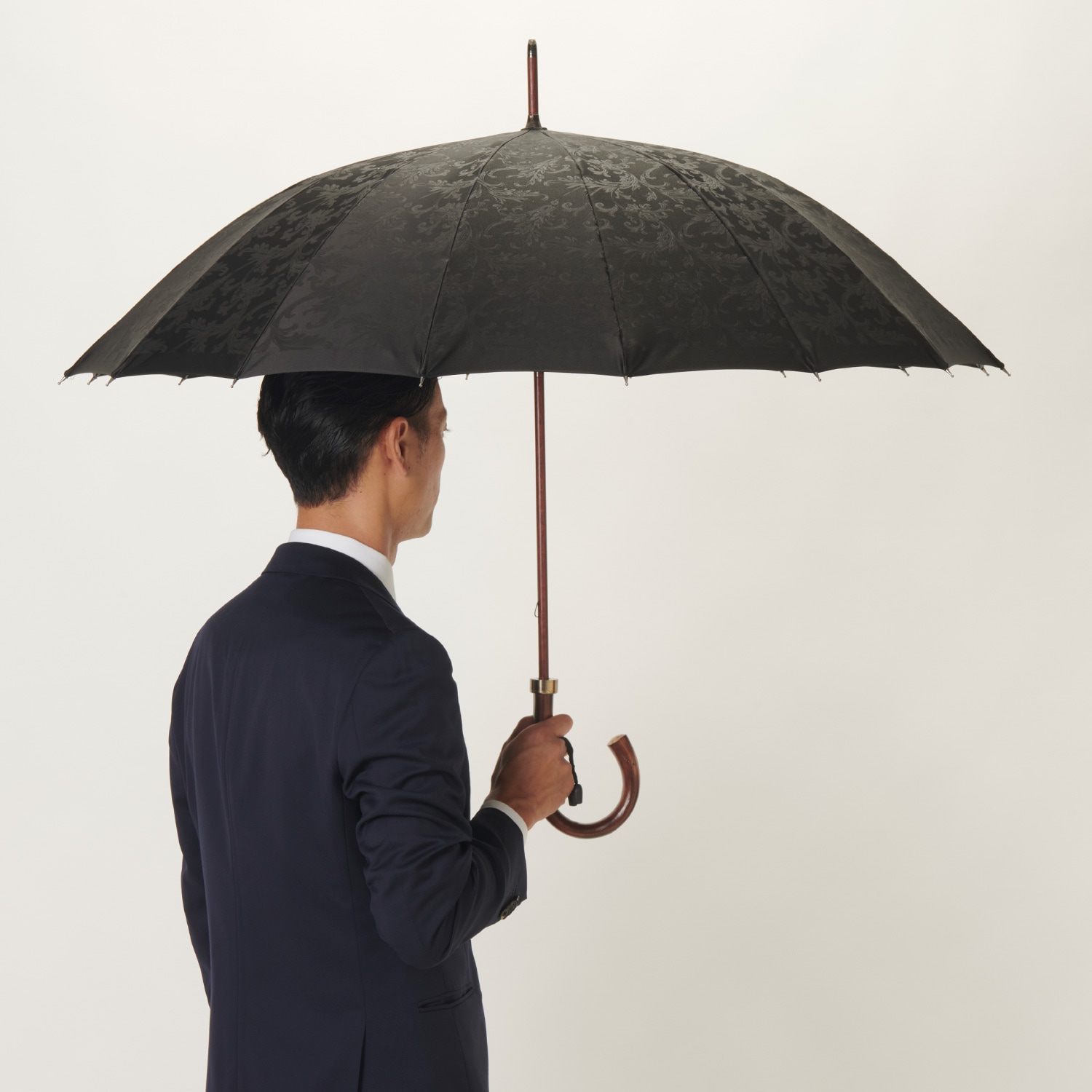 メンズ雨傘】ラルフ-カーボン-ブラック｜トンボ洋傘前原光榮商店