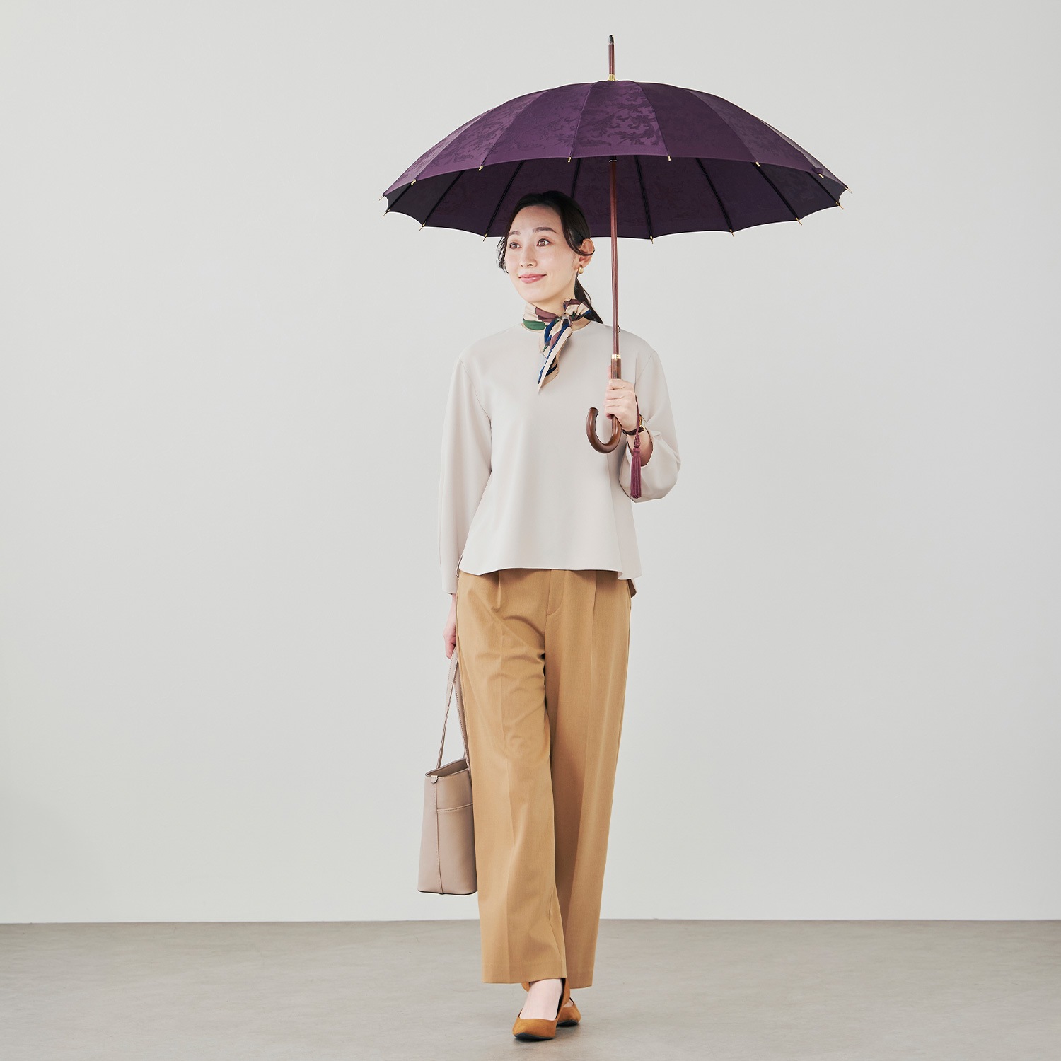 【訳あり】前原光榮商店 レディース雨傘 ラルフ ジャガードトンボ洋傘 レディース雨傘】ラルフ-パープル｜トンボ洋傘前原光榮商店オンライン