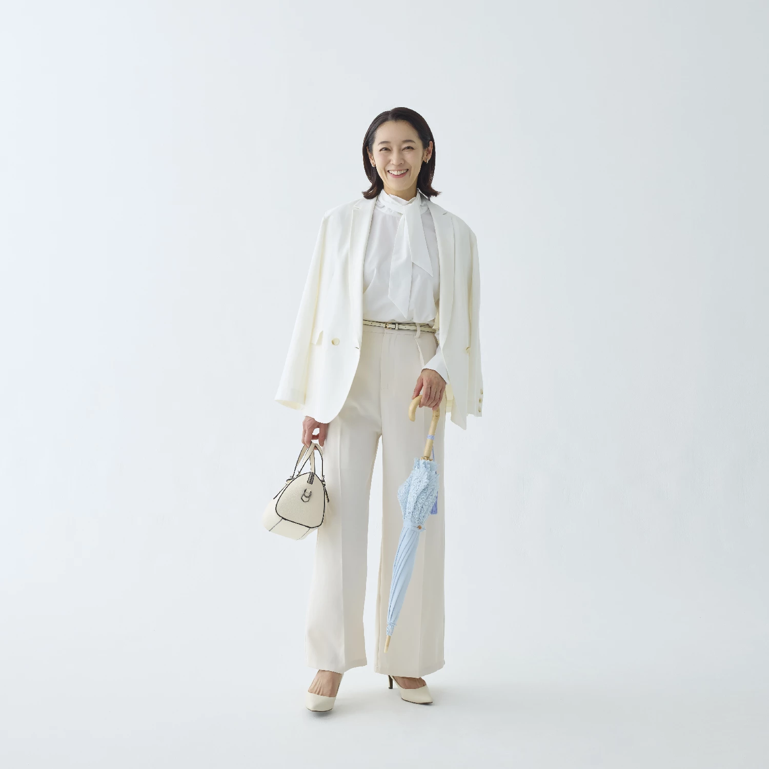 3/2より販売】【レディース日傘】レース-アンジュ-ライトブルー