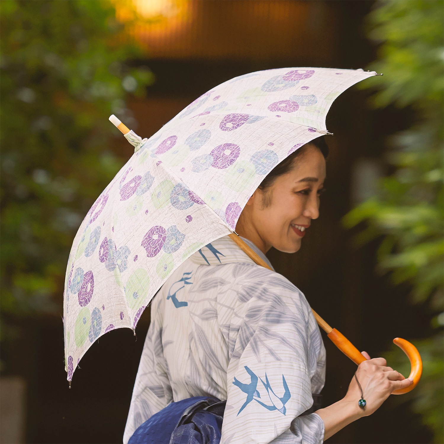レディース日傘】麻-雪華-ホワイト｜トンボ洋傘前原光榮商店