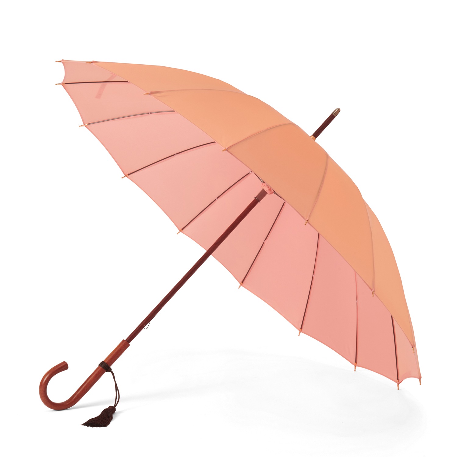 レディース雨傘】シャンブレイ-カーボン-桃花色（ももはないろ