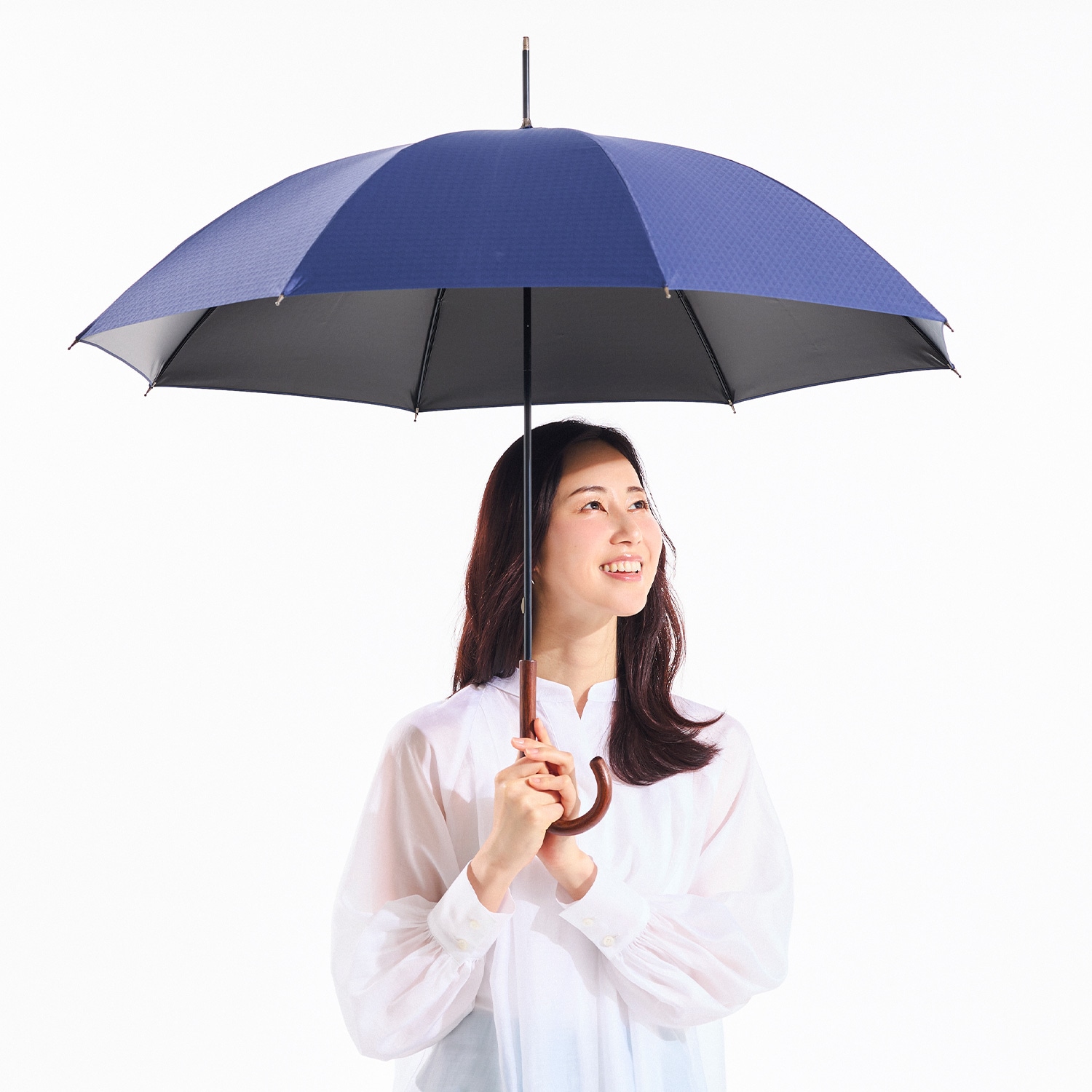 前原光榮商店 スヌーピー 晴雨兼用傘 ユニセックス晴雨兼用傘】一級遮光-キューブ-長-ネイビー