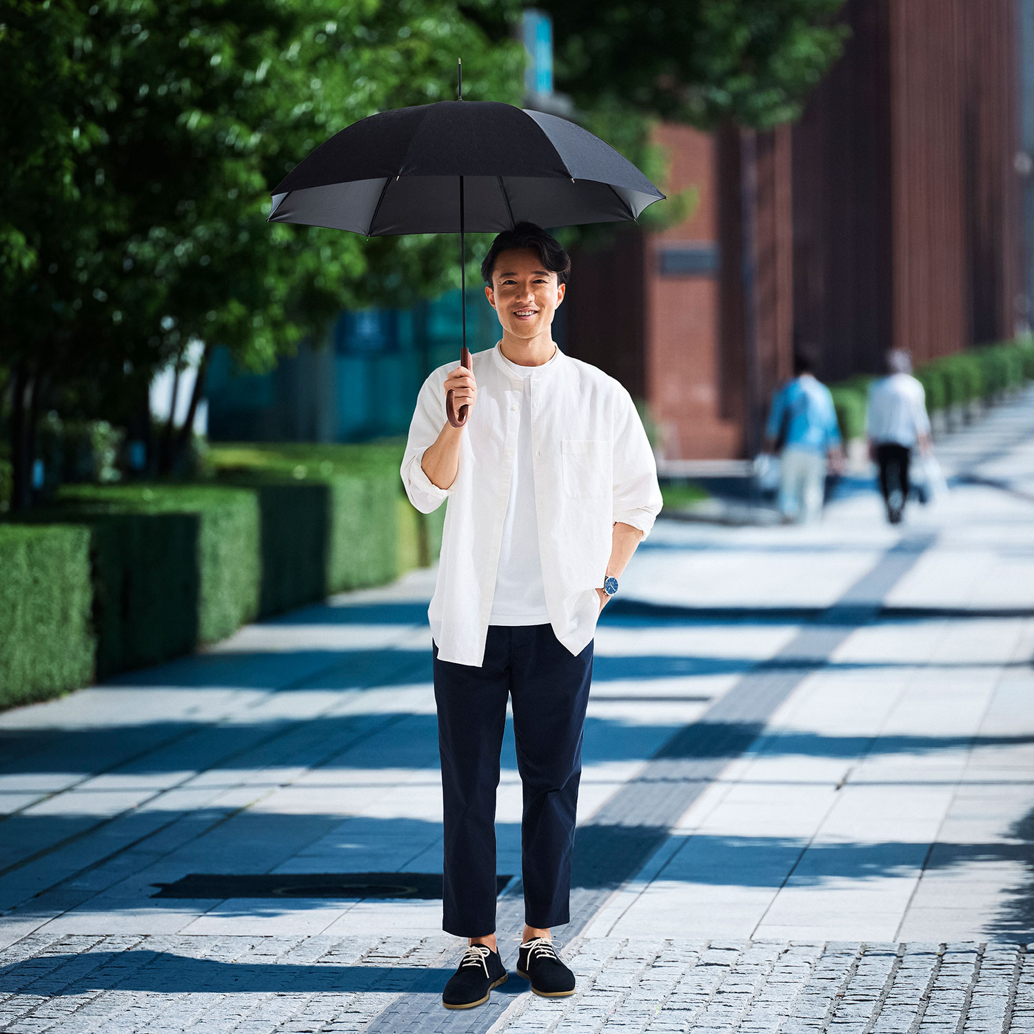 前原光栄商店　一級遮光ペーズリーブラック　晴雨兼用傘 タグ付き新品 残り僅か【メンズ晴雨兼用傘】一級遮光キューブ-58cm折りたたみ