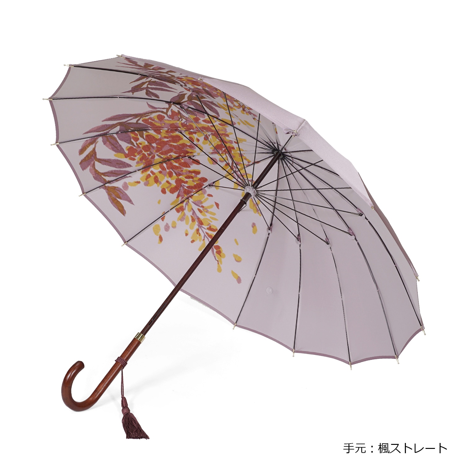完売につき販売終了【レディース雨傘】藤ごころ-カーボン-うす藤