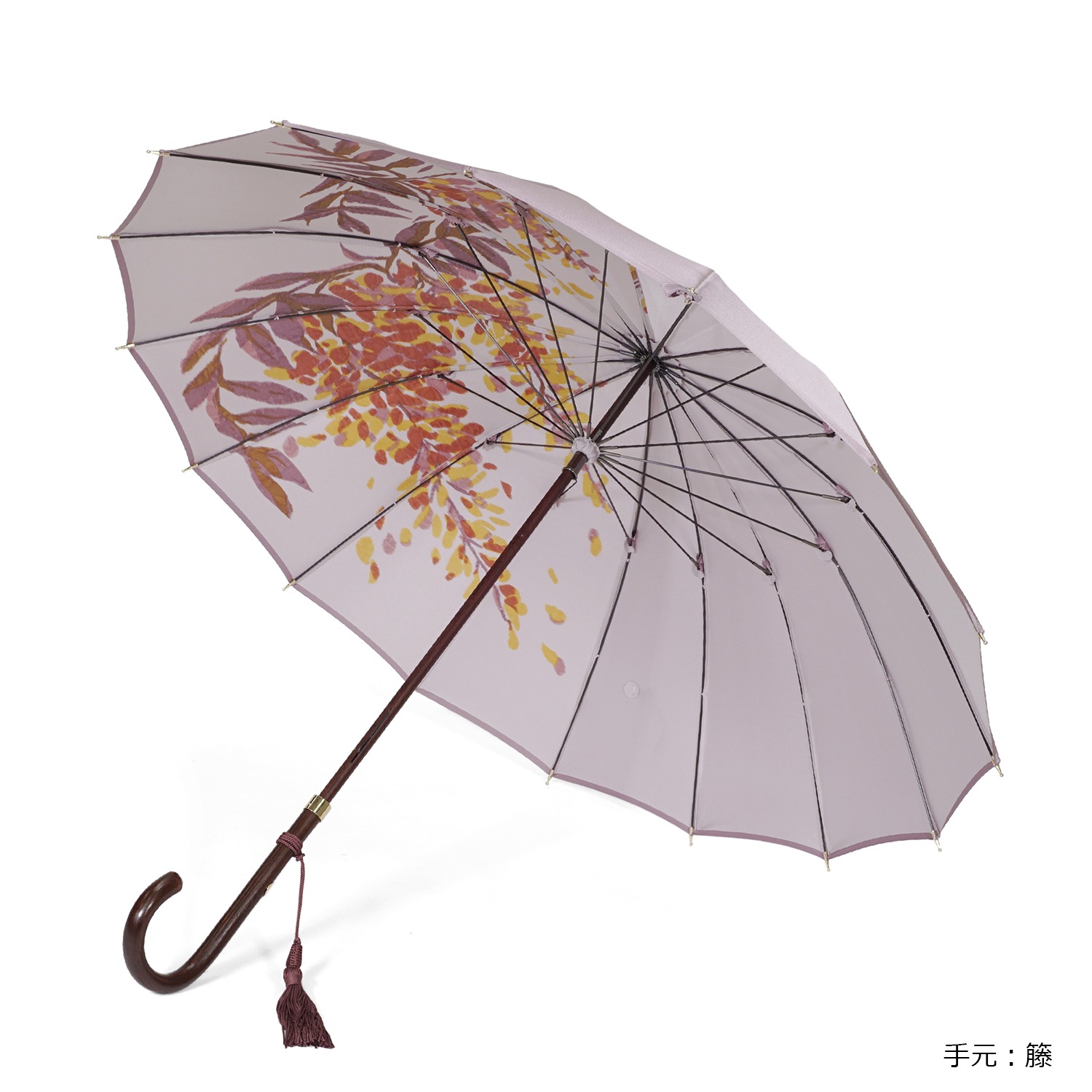 完売につき販売終了【レディース雨傘】藤ごころ-カーボン-うす藤