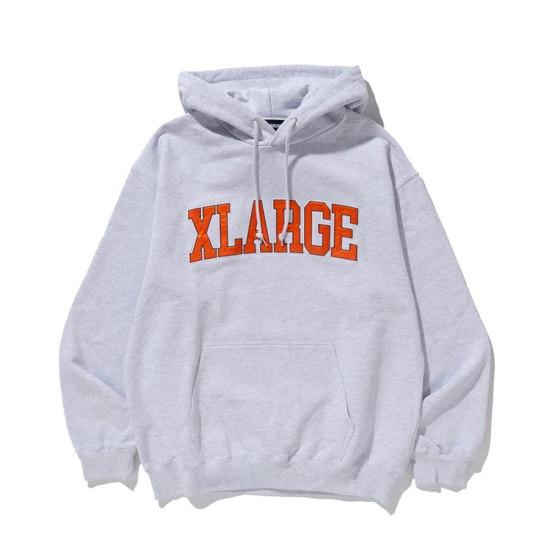XLサイズX-LARGE メンズ COLLEGE LOGO HOODED 101233012018 ASH　　
